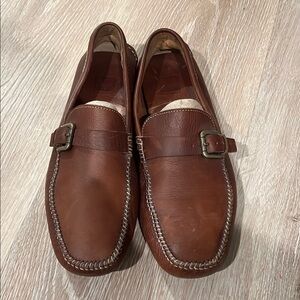 J&M Men's Brown Leather Loafers Size 12